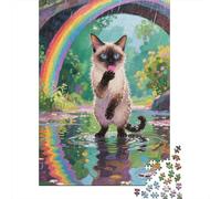 Puzzle Ecologico Da 1000 Pezzi in Legno, Tema Gato Gato balinese, Per Un Apprendimento Divertente, Ideale Per Adulti E Adolescenti, Con Pezzi Facili Da Maneggiare