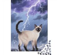 Puzzle Ecologico Da 1000 Pezzi in Legno, Tema Gato siamés, Per Un Apprendimento Divertente, Ideale Per Adulti E Adolescenti, Con Pezzi Facili Da Maneggiare