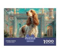 Puzzle Ecologico Difficile Adulti 1000 Pezzi - Spaniel nelle Rovine Soleggiate, Idea Regalo per Uomini e Donne 70x50cm