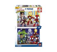 PUZZLE EDUCA 2x48 Spidey & His Amazing Friends - 48 Pezzi in Cartone per Bambini dai 4 anni