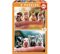 Educa - Set di 2 Puzzle per Bambini da 20 pezzi. Cuccioli di animali. Dimensioni: 28 x 20 cm. Consigliato dai 4 anni (20221)