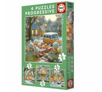 Educa - Puzzle Puzzle progressivi 4v1 Bunny City - 1-39 Pezzi
