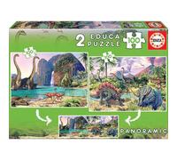 Puzzle Educa Dino World Collection 2x 100 pezzi per bambini da 8 anni in su