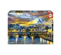 PUZZLE EDUCA Petersdom e Ponte degli Angeli - 1500 Pezzi per 14+ - Tema: Roma