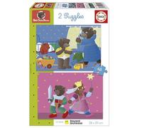 Puzzle - EDUCA - Petit Ours Brun : Ensemble de 2 puzzles de 48 pieces pour enfants des 4 ans