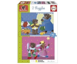 Puzzle - EDUCA - Petit Ours Brun : Ensemble de 2 puzzles de 48 pieces pour enfants des 4 ans