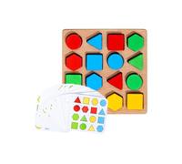 Puzzle educativo con ordinamento delle forme - Gioco da tavolo con motivi in legno, set per bambini da 16 pezzi, di apprendimento in legno di acero, sviluppo cognitivo del giocattolo, attivi