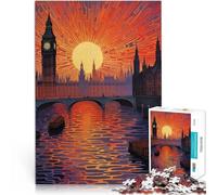 Puzzle educativo da 1000 pezzi “Fiume Tamigi Inghilterra Regno Unito” Fatto di carta，per età 14+ Antistress Sfida difficile offerte come regali per tutta la famiglia。misurare：26x38cm