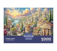 Puzzle educativo da 1000 pezzi per adulti con vista sul tramonto a Parigi - Decompressione di una città costiera mediterranea, regalo divertente per la casa 70x50 cm/1000 pezzi