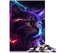 Puzzle educativo da 1000 pezzi per adulti Lightning Cosmic Cat AI per imparare l'analisi dell'arte e la logica 26 x 38 cm