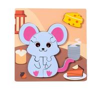 Puzzle educativo per bambini a forma di animale e gioco di riconoscimento alimentare per coordinazione cognitiva e occhio-mano, puzzle di viaggio trasportabili per bambini