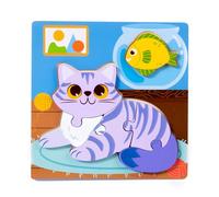 Puzzle educativo per bambini a forma di animale e gioco di riconoscimento alimentare per coordinazione cognitiva e occhio-mano, puzzle di viaggio trasportabili per bambini