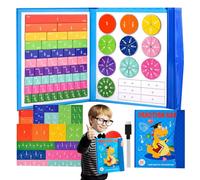 Puzzle Educativo Sulla Frazione Magnetica,Piastrelle Magnetiche Frazioni, Matematica Montessori Primaria,Montessoris Magnetic Book Fraction Puzzle for Children, Set Di Educativi
