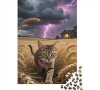 Puzzle EduGattoivo Da 1000 Pezzi in Legno Gato egiziano mau, Sfida Impossibile Per Tutte Le Età, Gioco Stimolante Per La Mente, Regalo Perfetto