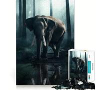 Puzzle "Elefante Mistico" per adulti, 1000 pezzi, gioco di intelligenza, divertimento rilassante, taglio preciso, lista dei desideri di Babbo Natale (38x26cm)