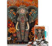 Puzzle "Elefante morto" da 1000 pezzi per adulti, difficile da completare ma divertente e umoristico, con poster abbinato e foglio di quiz, 38x26cm