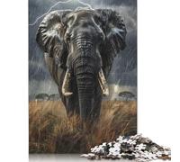 Puzzle "Elefante nella tempesta" da 1000 pezzi per adolescenti, regali per adulti, puzzle in legno sostenibili per adulti | Giochi da 1000 pezzi (75x50 cm)