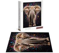 Puzzle Elefante Puzzle 1000 Pezzi Jigsaw Adulti DIY Classici Gioco, Puzzles a Forma di Animale, Giochi Rilassamento e Intelligence per Ragazzi da 14 Anni 75 x 50 cm/1000 pcs con Scatola Regalo B-6977