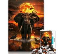 Puzzle Elefanti africani Puzzle 1000 pezzi per adulti e ragazzi giocattoli giochi educativi decorazioni per la casa e regali unici (26x38cm)
