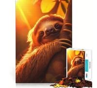 Puzzle elegante da 1000 pezzi con bradipo al tramonto, per adulti e ragazzi, ideale per migliorare la memoria e favorire il rilassamento, perfetto per l'assemblaggio e come regalo di Natale 38x26cm