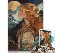 Puzzle eleganti della dea della montagna per adolescenti, puzzle da 1000 pezzi per adolescenti, aiuta il cervello a esercitare giocattoli avvincenti per coltivare la pazienza, un'opera d'arte 75x50cm