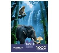 Puzzle Elephant 1000 Pezzi Per Adulti, Puzzle Con Golden Monkey Bamboo Forest, Sfida Mentale E Gioco Complesso, Idea Regalo 70x50cm/1000pcs