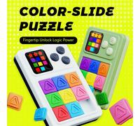 Puzzle elettronico intelligente Klotski colorato, rompicapo logico portatile per il cervello, giocattolo antistress, difficoltà crescente, gioco educativo portatile, regalo verde,BiancoBlocchi di colo