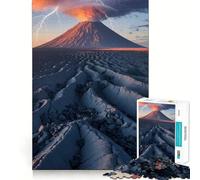 Puzzle "Eruzione vulcanica con fulmini" per ragazzi,1000 pezzi,gioco stimolante per la mente,montaggio sicuro e attività di gruppo per i propri cari (38x26cm)