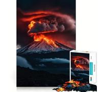Puzzle "Eruzione vulcanica con lava" da 1000 pezzi,gioco di concentrazione mentale,tagli di precisione,bordi lisci,attività rilassante per serate tranquille (50x75cm)
