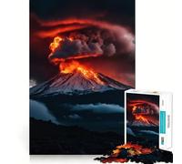 Puzzle "Eruzione vulcanica con lava" per ragazzi,1000 pezzi,stimolante per la mente,divertente,con componenti robusti e ben definiti,un'attività di gruppo emozionante (38x26cm)