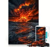 Puzzle "Eruzione Vulcanica" da 1000 pezzi,gioco creativo,componenti robusti e ben definiti,ideale da portare in viaggio,gioco per allenare la mente (50x75cm)