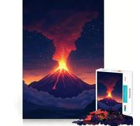 Puzzle "Eruzione Vulcanica" da 1000 pezzi gioco interattivo per stimolare la mente,con incastri precisi e senza pezzi che si staccano (50x75cm)
