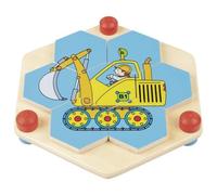 Puzzle esagonale in legno Macchine da costruzione Goki