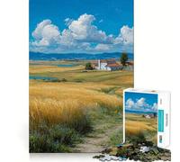 Puzzle "Estate nella pianura dorata" da 1000 pezzi per ragazzi, ideale per migliorare la memoria, rilassarsi e divertirsi, con tagli precisi e opere d'arte da collezione 38x52cm