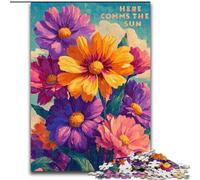 Puzzle estivi con fiori selvatici per adolescenti, 1000 pezzi, attività per famiglie con poster abbinato e foglio di quiz per età 14+ (26x38cm)
