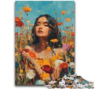 Puzzle estivi per adulti "Ragazza tra i fiori di campo" del 2000, aiuta il cervello ad allenare i giocattoli avvincenti per coltivare la pazienza, un'opera d'arte (70X100cm)