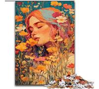 Puzzle estivi "Ragazza tra i fiori di campo" per adulti, 1000 pezzi, gioco stimolante e gioco educativo per famiglie, per compleanni e Natale (50x75cm)