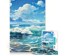 Puzzle estivo blu da 1000 pezzi per ragazzi, gioco di logica e svago, bordi sottili, regalo speciale 50x75cm