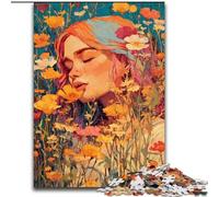 Puzzle estivo da 1000 pezzi "Ragazza tra i fiori di campo" per adulti e adolescenti, adatto a bambini dai 14 anni in su, ideale come regalo per tutta la famiglia (26x38cm)