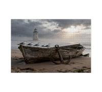 Puzzle estivo in legno con barca da spiaggia per adulti, 1000 pezzi, puzzle nautico costiero stampato in legno, decorazione con motivo scenico da spiaggia per l'intrattenimento domestico