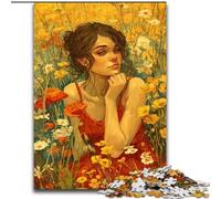 Puzzle estivo "Ragazza tra i fiori di campo" da 1000 pezzi per adolescenti, giocattoli da gioco stimolanti Ogni pezzo è unico Gioco stimolante e divertente per tutta la famiglia (50x75cm)