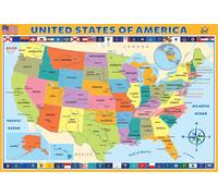 EuroGraphics Map of the United States of America Jigsaw Puzzle (200-Piece) EuroG