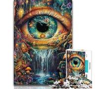 Puzzle Eye of the Mountain per adolescenti da 1000 pezzi, difficili da completare ma divertenti e umoristici, con poster abbinato e foglio di quiz (75x50cm)