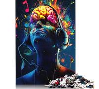 Puzzle fai da te con esplosione musicale del cervello, puzzle di cartone premium per donne, uomini e bambini, regalo per la festa della mamma, 1000 pezzi (75x50 cm)