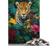 Puzzle fai da te "Giangolini in fiore nella giungla", puzzle di cartone premium per donne, uomini e bambini, regalo per la festa della mamma, 1000 pezzi (75x50 cm)
