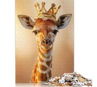Puzzle fai da te "Giraffe King", puzzle rettangolare in carta, per bambini e bambine, regalo di compleanno 1000 pezzi (75x50 cm)