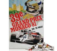 Puzzle fai da te Gran Premio di Monaco 1981, puzzle rettangolare in carta, regalo di compleanno per bambini o bambine, 1000 pezzi (75x50 cm)