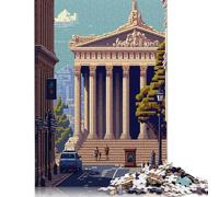 Puzzle fai da te in carta pixel art di Atene, puzzle rettangolare per bambini o bambine, regalo di compleanno 1000 pezzi (26x38 cm)