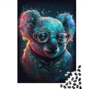 Puzzle fai da te Koala con occhiali Puzzle di cartone premium per donne e uomini Regali di Halloween 1000 pezzi (38x26 cm)