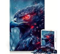 Puzzle Falco dagli occhi rossi per adolescenti, 1000 pezzi, gioco di logica, rilassante, taglio preciso, (50x75cm)
